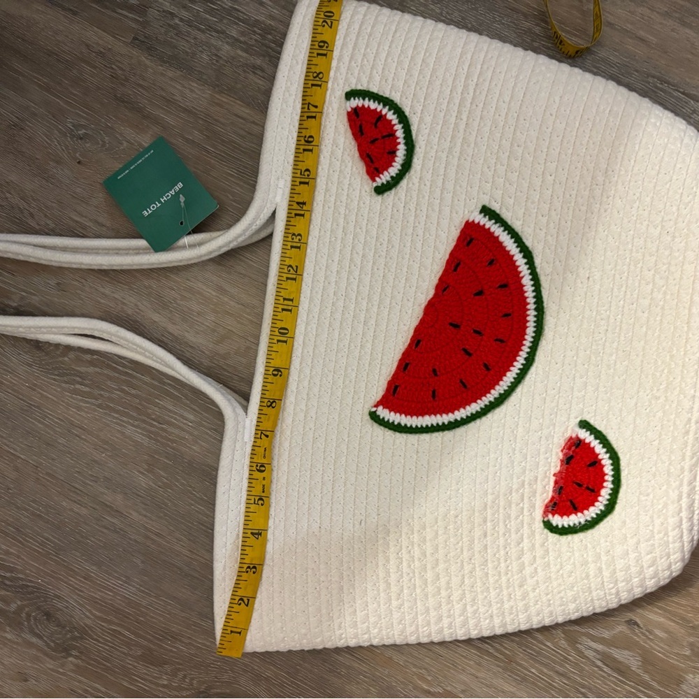 SunGlow Watermelon Themed Woven beach Bag/ Tote Bag NWT - Picture 6 of 7